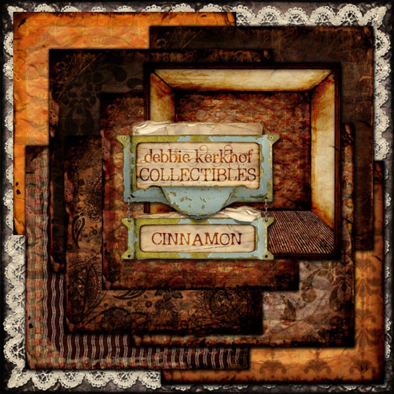 Download Clip Art Art Collectibles Vintage Grunge Scrapbooking Collage Original Mixed Media Digital Papers Printable Art Cinnamon Journal Fantasy Xquizart