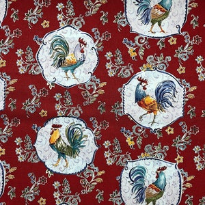 Rooster Fabric - Morning Bloom Medallion - David Textiles - FARM-20