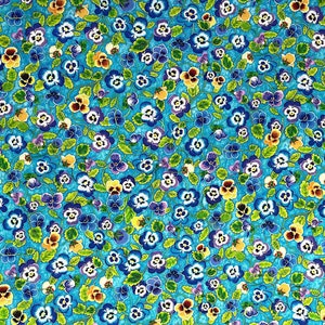 Garden Delight Violets - Pansy Fabric -  Flower Fabric - FL-247