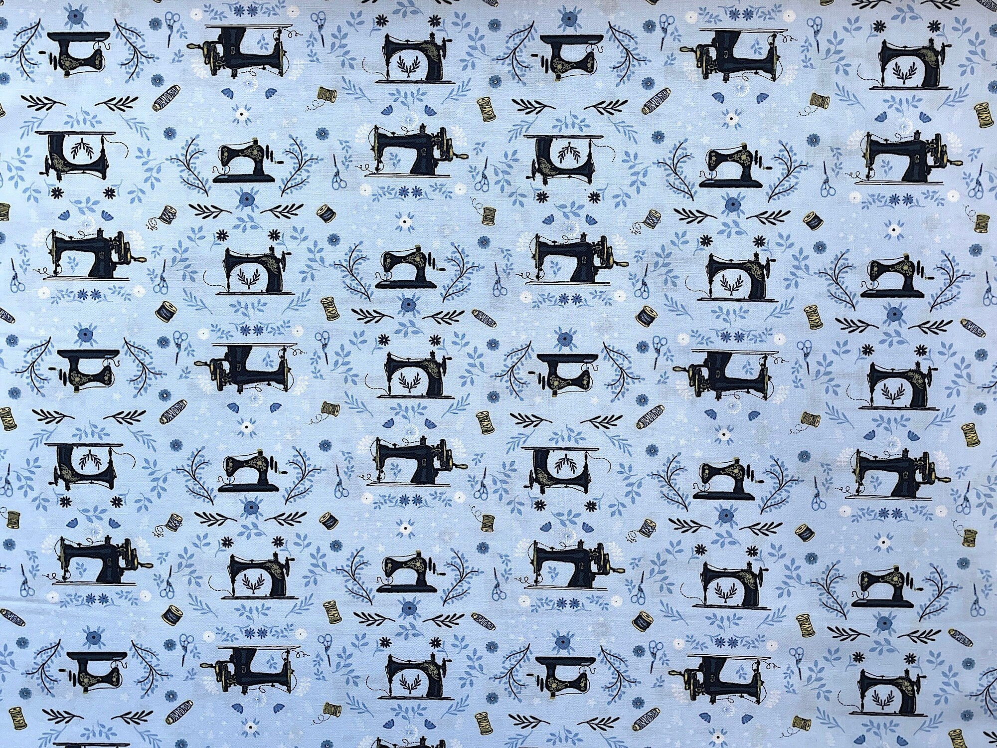 Sewing Themed Fabric - And Sew It Begins - Sewing Machine Fabric -SEW-50
