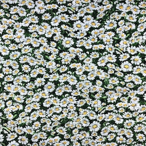 Daisy Fabric - Packed Daisies with Leaves - FL-193