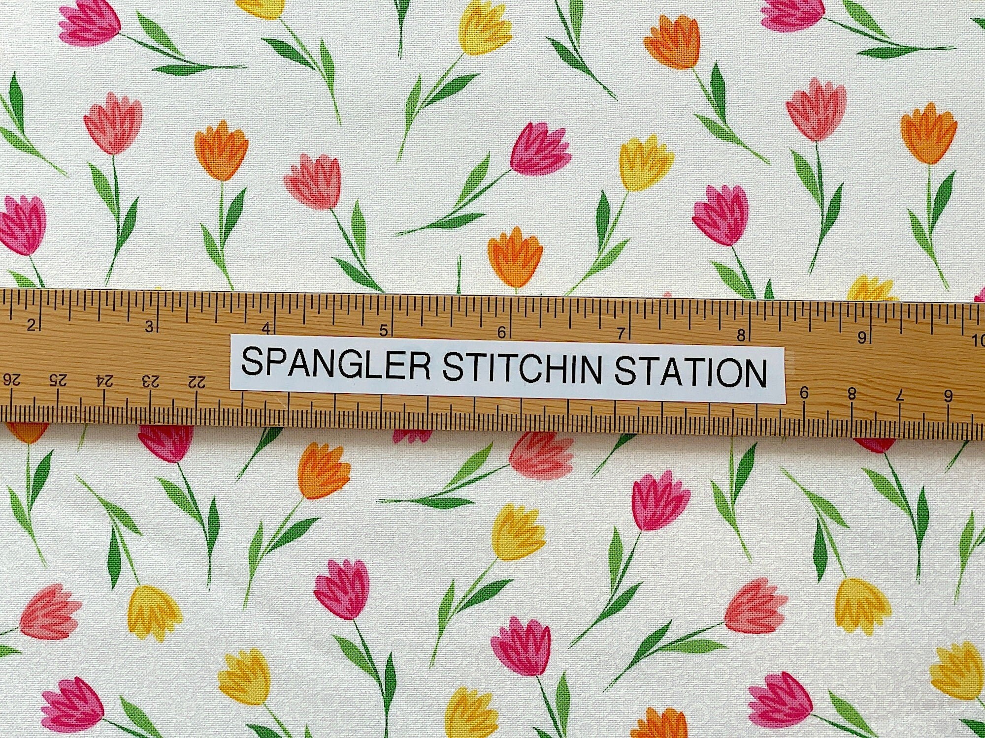 Pink, Yellow and Orange Tiny Tulips - Cotton Fabric - FL-344 - Etsy