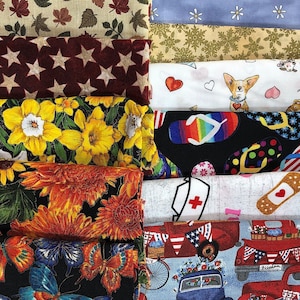 Cotton fabric large piece grab bag - Cotton Fabric