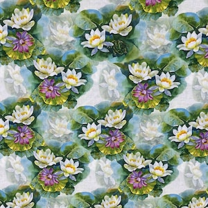 Lily Pads - Decoupage - Cotton Fabric - FL-425