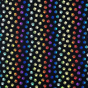 Neon Cat Paw Print Fabric - Fabric by the yard - CAT-79