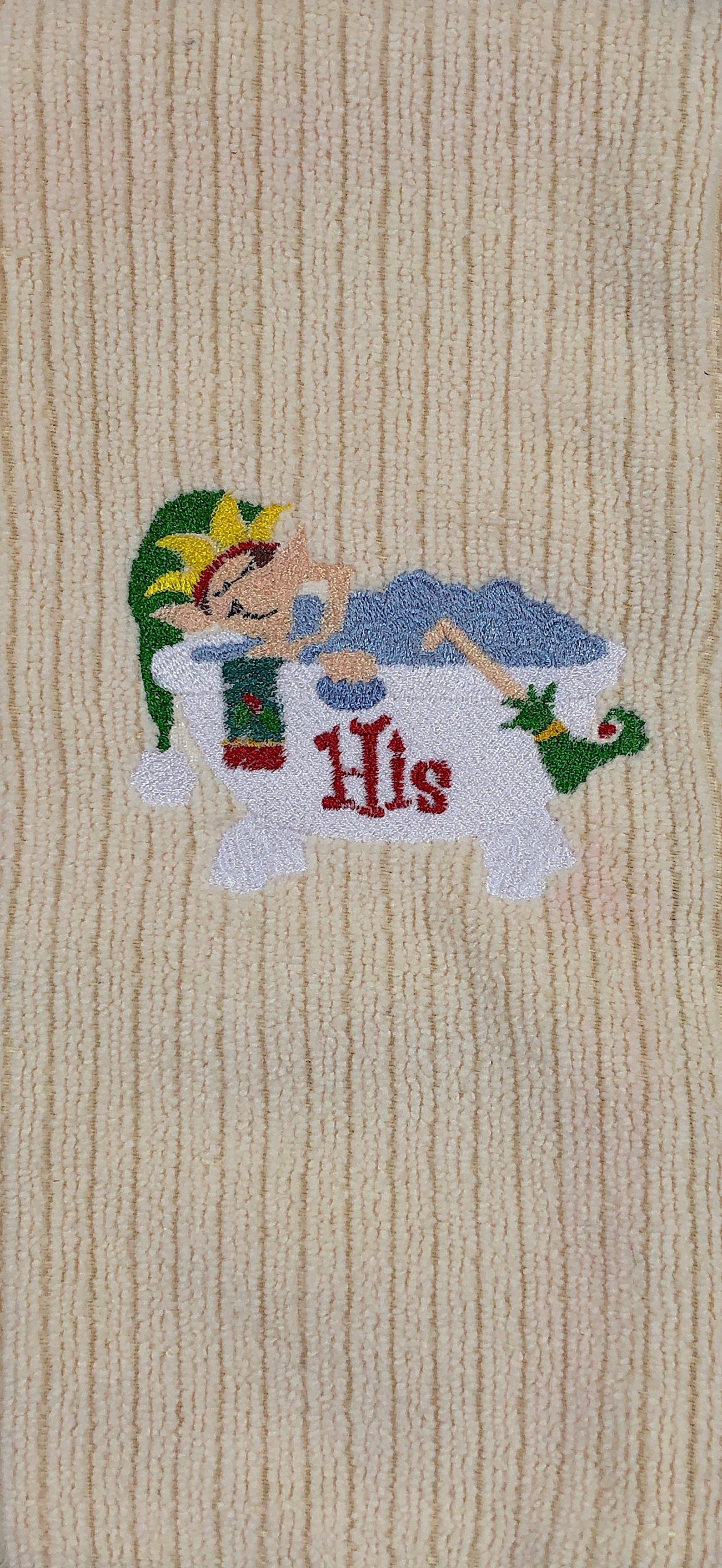 His Elf Towel Cream Hand Towel Hand Towel Dish Towel Etsy