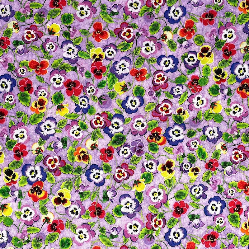 Pansies Fabric - Etsy