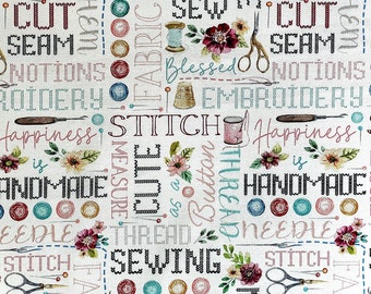 Sew Wordy - Sew in Love - Sewing Themed Fabric - SEW-65