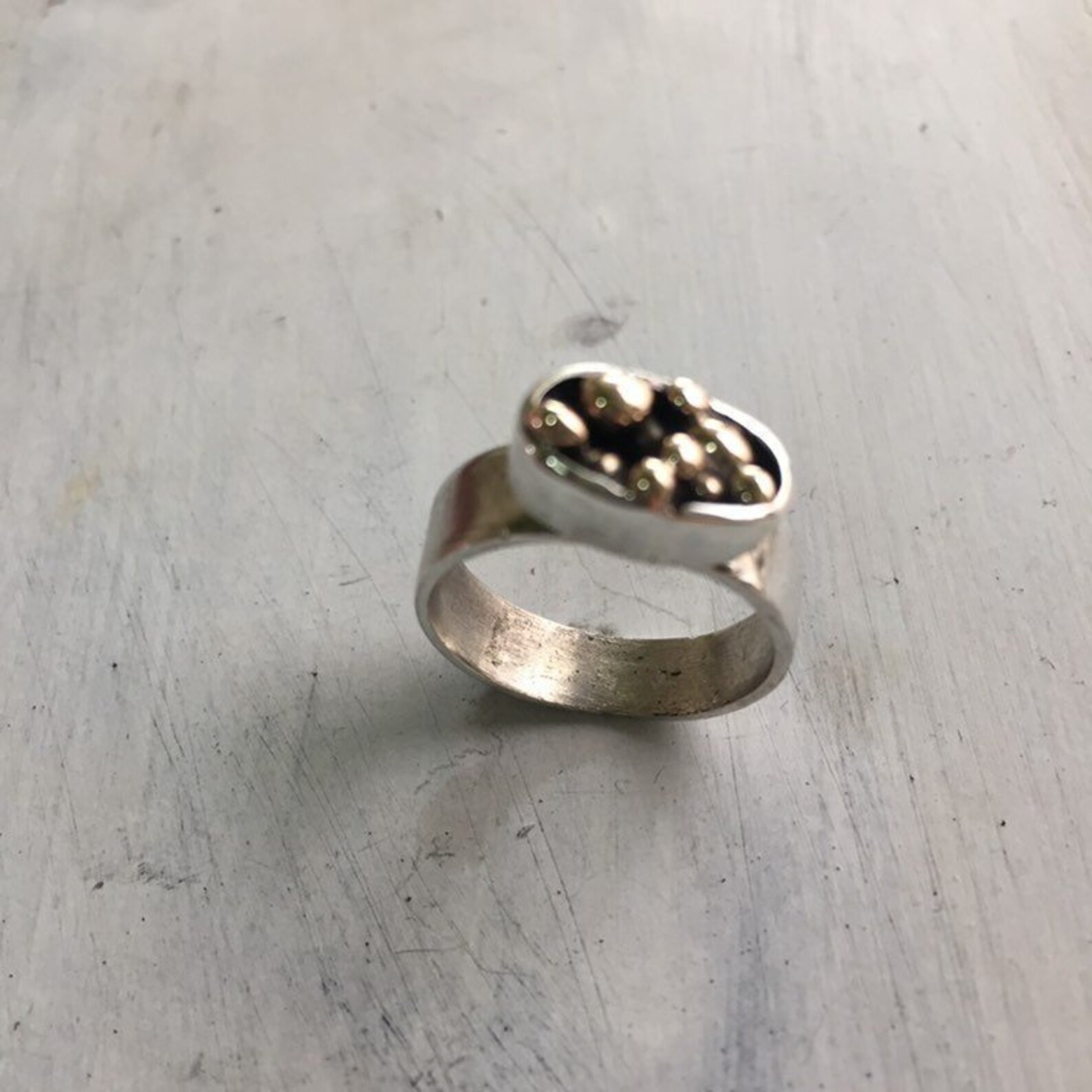 Silver and Cooper Ring Etsy