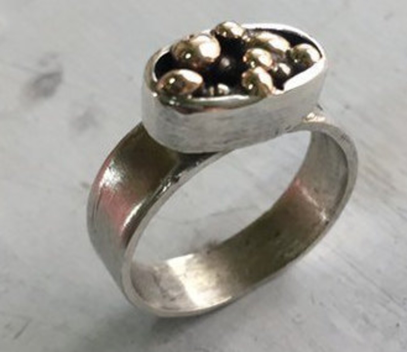 Silver and Cooper Ring Etsy