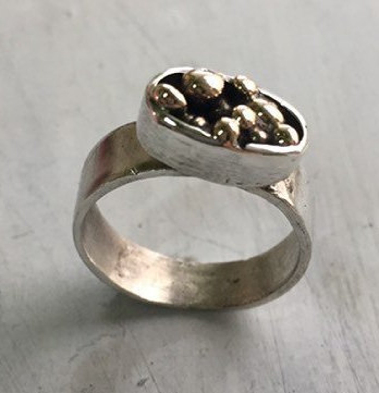 Silver and Cooper Ring Etsy
