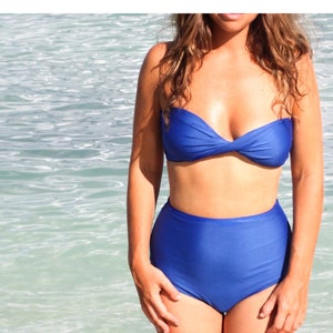 MAKA handmade bandeau blue bikini top