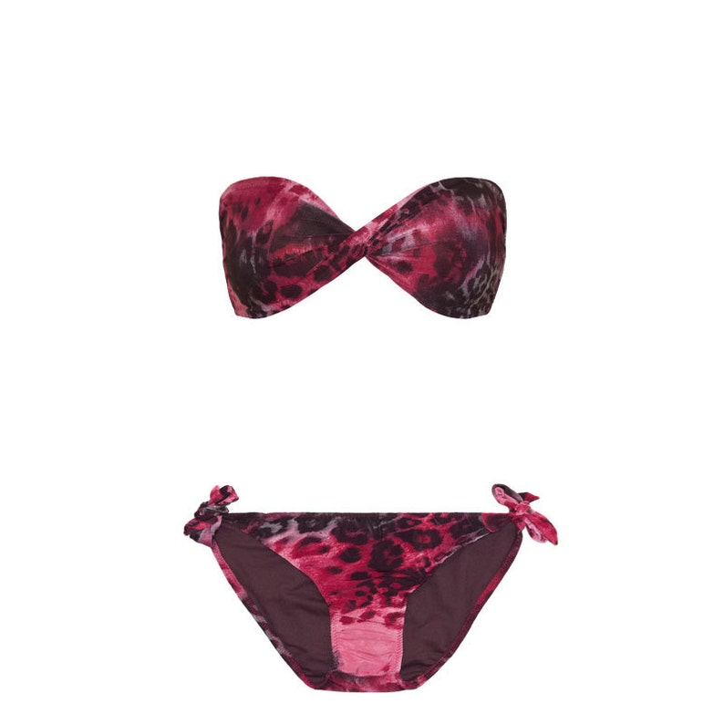 ELLEN handmade leopard bandeau bikini set | Etsy