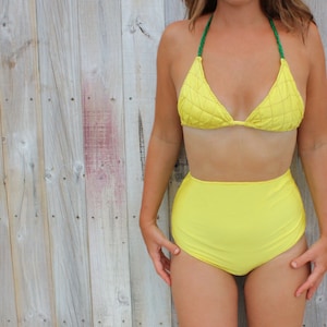 PINEAPPLE handmade high waist tie top bikini set