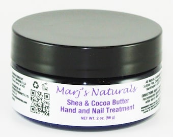 100% All Natural Shea and Cocoa Butter Hand and Nail Treatment with Moroccan Argan Oil, Hyaluronic Acid and Sweet Almond Oil