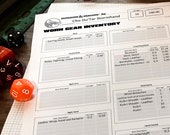 INVENTORY BUNDLE - D&D 5e Character Reference Sheets - Worn Gear, Backpack Inventory, Stored Container and Info (Print Play Fillable)