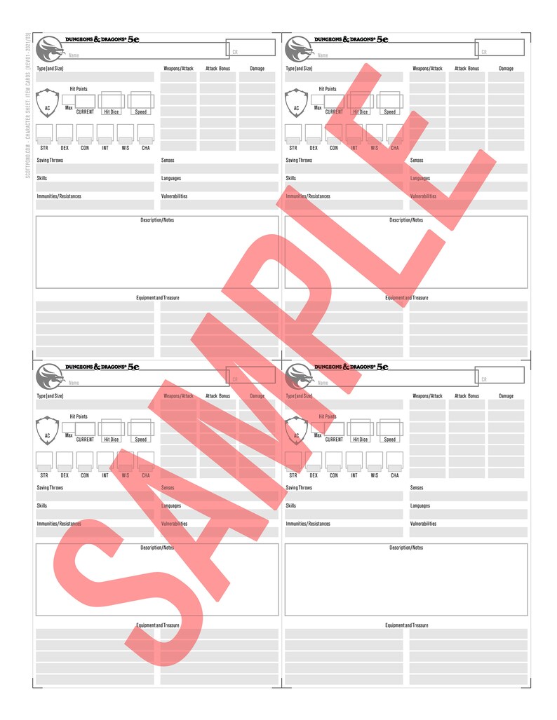 BUNDLE Initiative Tracker Bonus Monster/Encounter/Companion Cards Print, Play, Fillable Dungeons N Dragons Pathfinder 5e D&D image 4