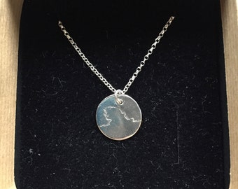 Carreg Bica Llangrannog sterling silver pendant necklace on an 18" belcher chain