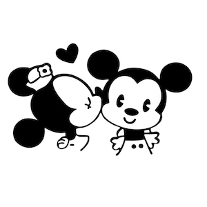 Young Minnie and Mickey Mouse Kids Decal | Disney Mickey Decal | Disney Minnie Mouse Sticker | Disney Minnie and Mickey Mouse Love Decal