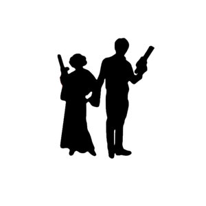 Disney Princess Leia and Hans Solo Decal | Star Wars Decal | Disney Star Wars Couple | Disney Leia Decal | Disney Hans Solo Star Wars Decal