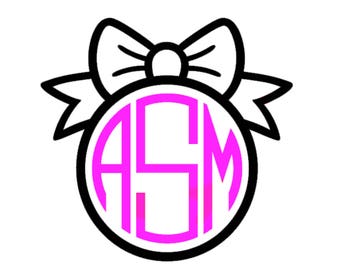 Bow with Monogram Initials Decal | Monogram Name Decal | Car Decal | Bow Decal | Monogram | Bow with Monogram Sticker | Cute Bow Decal