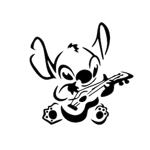 Stitch with Guitar Decal | Disney Stitch Decal | Disney Stitch Sticker | Disney Stitch Vinyl Decal Disney | Stitch Car Window Decal
