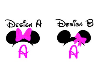 Disney Customized Initial Decal with Mickey, Minnie, or Maleficent Magic Band Decal | Disney Decal | Disney Magic Band Vinyl Decal Disney