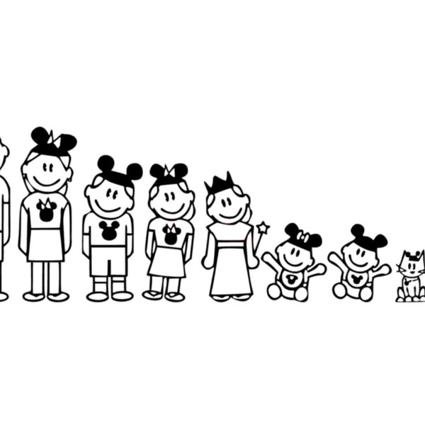 Disney Family Car Decal Set | Mickey Minnie Family Car Decal Set | Disney Decal | Disney Family Car Sticker Set | Disney Kids Decal
