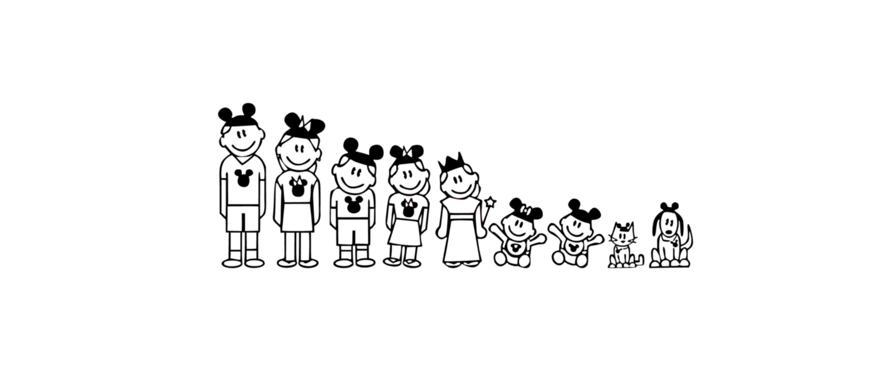 Disney Family Car Decal Set Mickey Minnie Family Car Decal Etsy