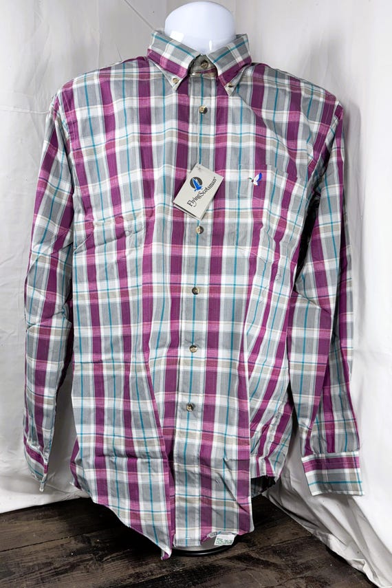 VINTAGE Deadstock Flying Scotsman Men's Long Sleeve Dress Shirt Large NOS