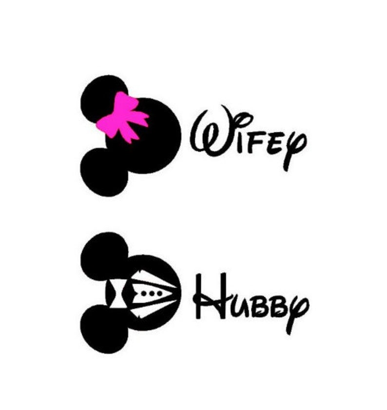 Set of Wifey and Hubby Disney Decals Disney Mickey Decal Etsy