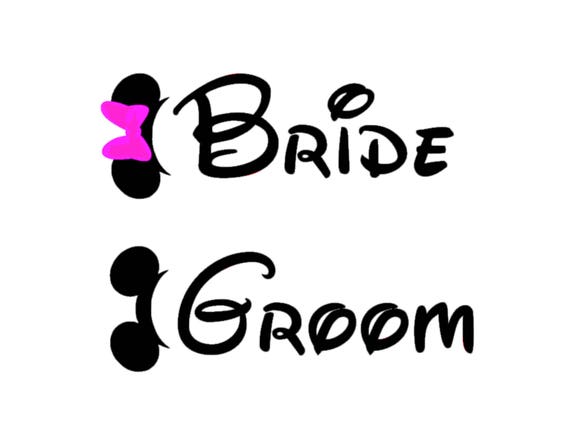 Set Of Bride Groom Disney Magic Band Decals Disney Mickey Etsy