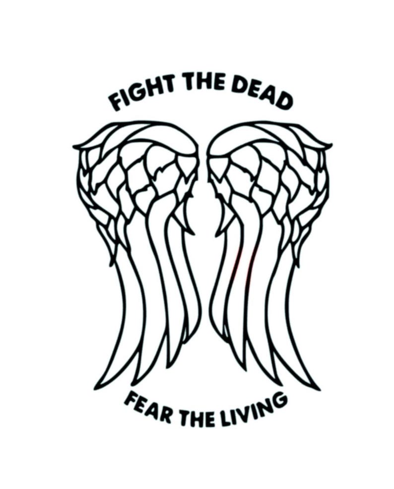 Fight the Dead Fear the Living Walking Dead Vinyl Decal Sticker Daryl Dixon Zombie immagine 1