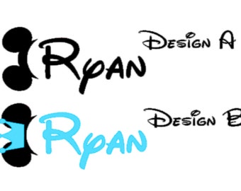 Disney Customized Name Decal with Mickey, Minnie, or Maleficent Magic Band Decal | Disney Decal | Disney Magic Band Vinyl Decal  Disney