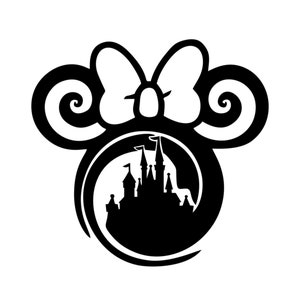 Minnie Mouse Head w/ Castle Decal | Disney Decal | Disney Minnie Mouse | Disney Minnie Mouse Vinyl Decal | Disney Vinyl | Minnie Mouse