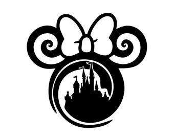 Minnie Mouse Head w/ Castle Disney Vinyl Decal Sticker