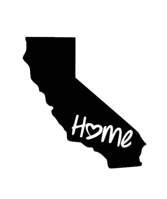 Black California Heart Decal Black California Heart Decal
