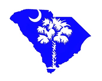 South Carolina State with Palmetto Tree State Vinyl Decal Sticker Home