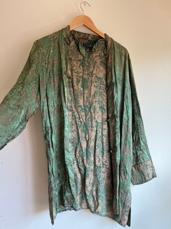 Vintage Green Traditional Chinese Style Jacket
