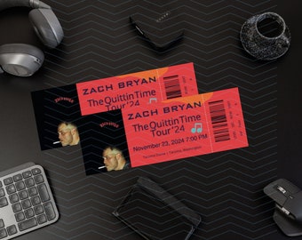 Printable Zach Bryan Concert Ticket | The Quittin Time Tour 2024 | Editable | Instant Download | Gift | Keepsake