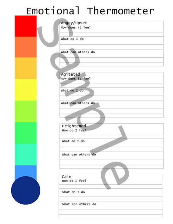 emotional thermometer ot resource occupational therapy etsy