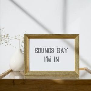 LGBTQ Print • Sounds Gay • Pride Print • Queer Wall Art • Equality Print • Diversity Print • Gender Print • Feminist Print • Minimalist