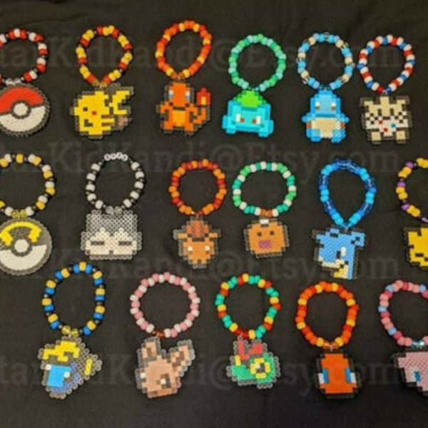 6 Pieces Pokemon Perler Kandi Bracelets Lot - You Choose