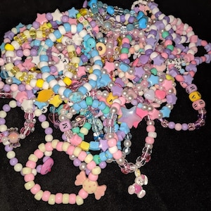 Kawaii Kandi armbandsset: Stretchiga pärlhalsband med pärlor (12 delar)