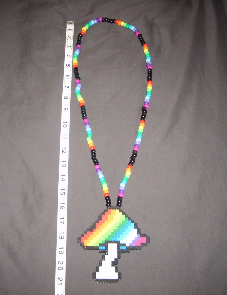 New Psychedelic Rainbow Mushroom Kandi Pony Bead Perler Etsy