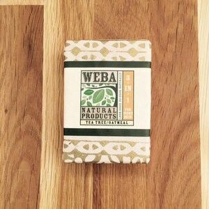 Tea Tree bar soap, 3-in-1 vegan soap, Tea Tree Oil & Oatmeal, palm oil free soap, made in USA, vegan bar soap, shea and cocoa butter soap.