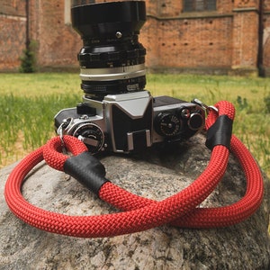 Kizuna 12mm rope neck strap, Camera shoulder strap made of climbing rope. ca. 105cm / Passion-red