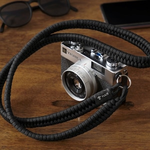 Pasek na szyję Kazami Slim Camera, ręcznie pleciony pasek na ramię z paracordu. 100 cm / Czarny specjalny