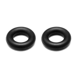 May include: Two black rubber o-rings. These o-rings are commonly used in plumbing and other applications to create a seal.
