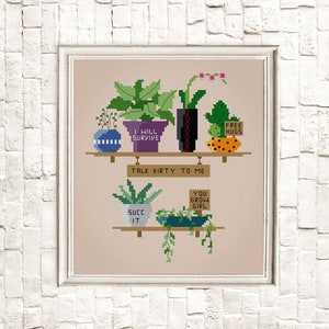Punny Plants Snarky Cross Stitch Pattern